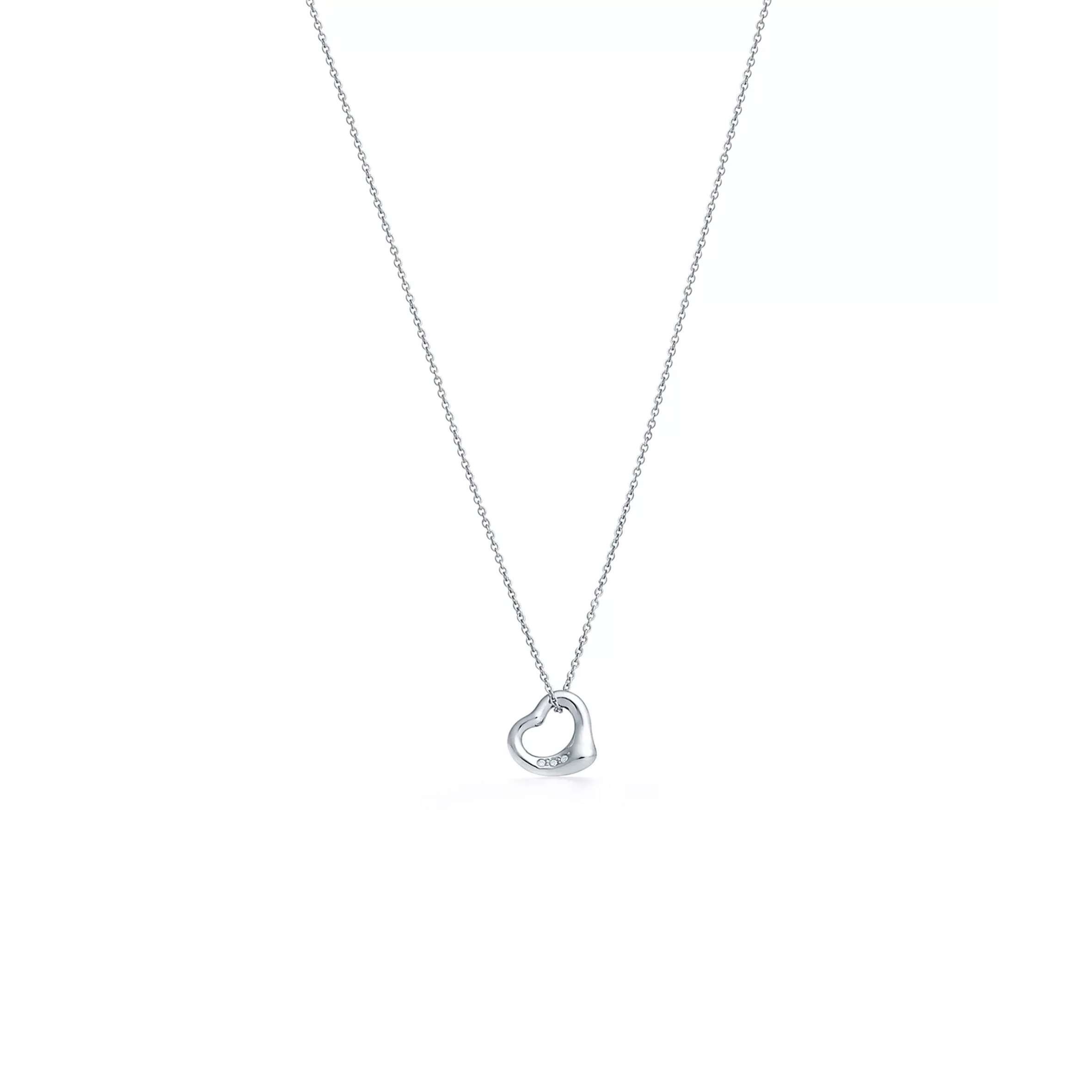 TIFFANY ELSA PERETTI® OPEN HEART PENDANT IN PLATINUM WITH DIAMONDS 68148707